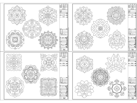  中式雕花CAD图块 