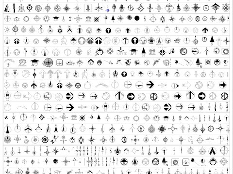  2024年最新超全指北针指南针CAD图库 