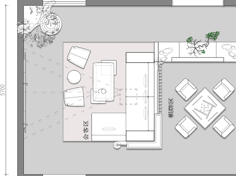  茶室 休闲会所CAD平面图 