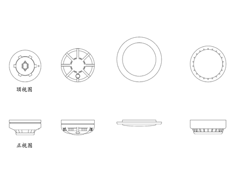 烟雾报警器cad图库 