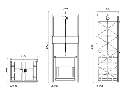  货物电梯cad图库 