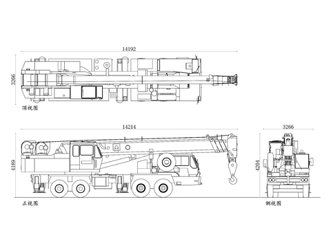  起重機CAD三視圖 