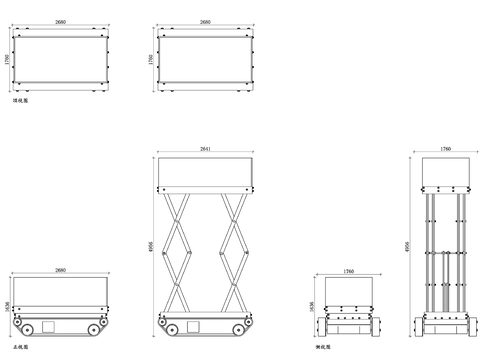  高空作业台cad图库 