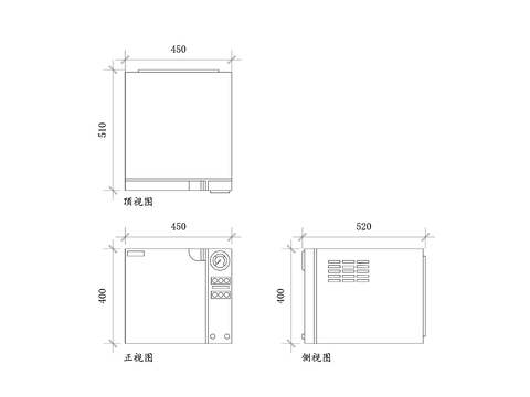  牙科灭菌器CAD三视图 