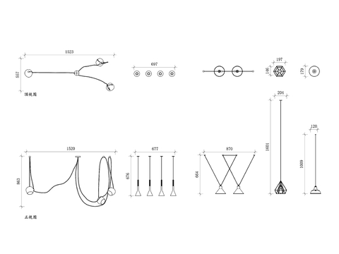  工厂照明cad图库 