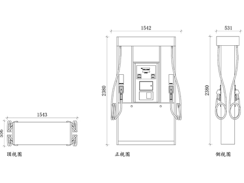  柴油泵平面图 泵结构图 三视图 