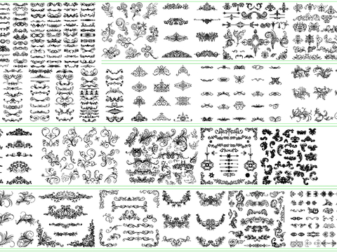  欧式雕花cad图库 
