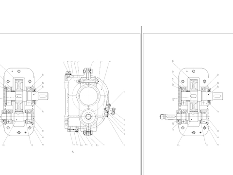  一级圆柱减速器cad大样图 