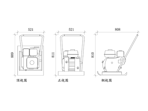  振动压实机平面图 振动压实机结构图 