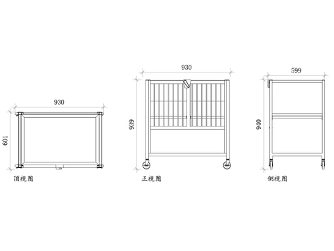  新生婴儿床平面图 新生婴儿床结构图 