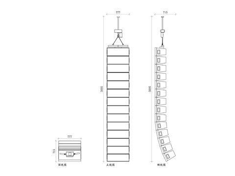  阵列扬声器平面图 阵列扬声器结构图 