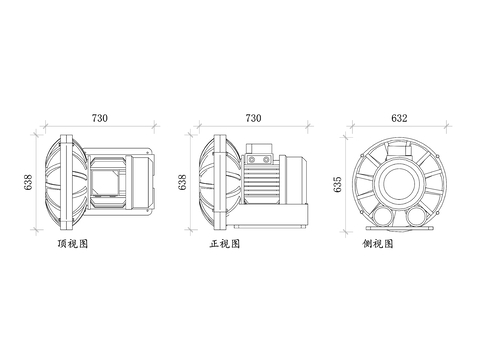  风扇平面图 风扇结构图 