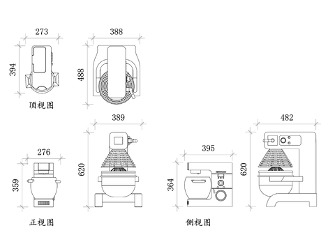  工业搅拌机平面图 搅拌机结构图 