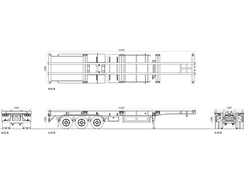  货运车斗平面图 车斗结构图 