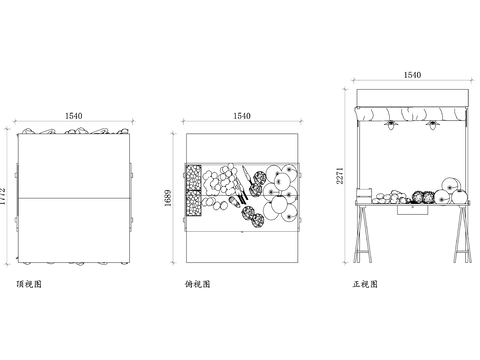  集市摊位平面图 摊位结构图 
