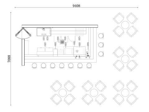  酒吧平面图 酒吧结构图 