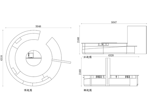  圆形护士站平面图 护士站结构图 