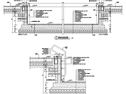  别墅游泳池cad大样图 