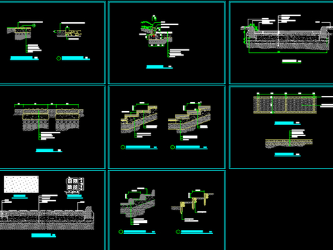  园林道路标准节点大样图 