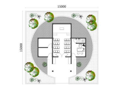  陵園禮拜堂平面圖 墓園祈禱室設(shè)計(jì)圖 
