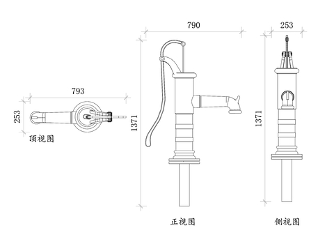  手动泵 手压泵 手动抽水机cad图库 