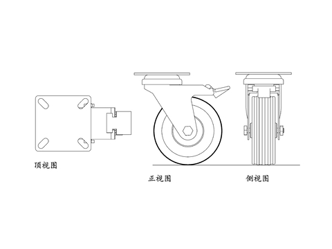  万向轮 多向轮 滚轮 活动轮 移动轮cad图库 