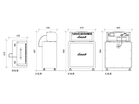  吉他放大器原理图cad图库 