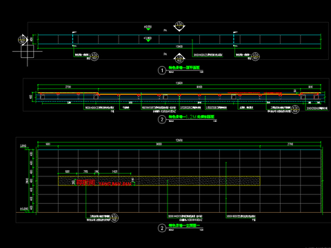  特色干挂景墙cad大样图 