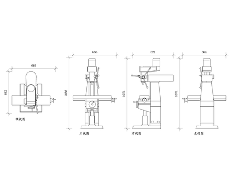  机械加工铣床 机床cad图库 