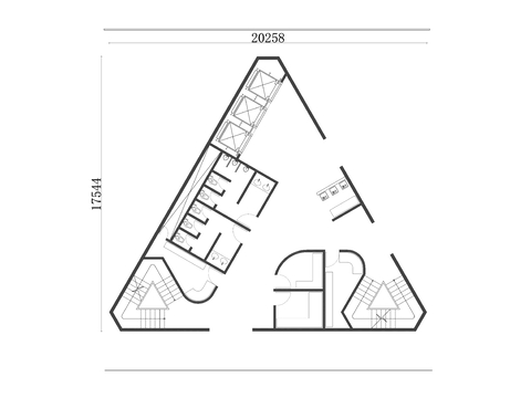  三角形电梯布局图 三角形电梯设计图 