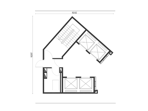  异形电梯厅布局图 异形电梯厅设计图 