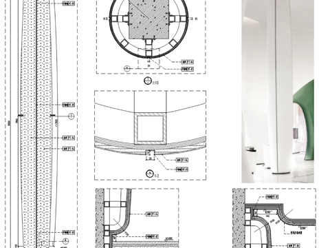  涂料饰面包柱子cad大样图 