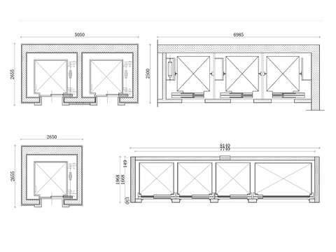  电梯大厅平面图 电梯前室布局图 