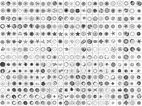  平面花草 树木CAD图库 