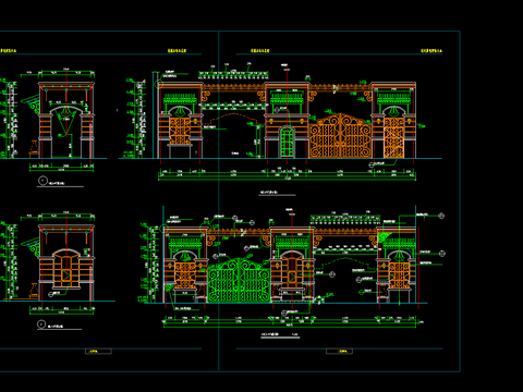  门楼cad施工图 