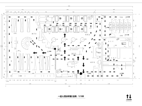 940㎡書店書吧cad施工圖 