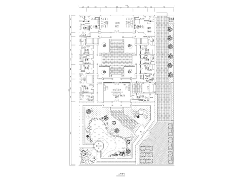  中式四合院cad施工圖 