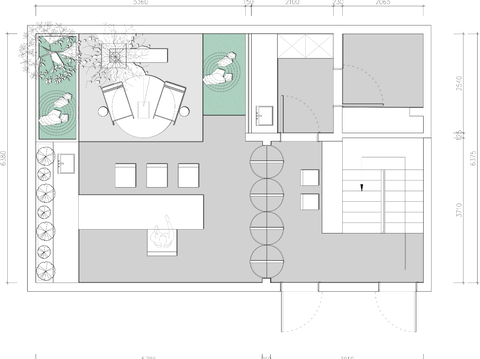  别墅露台庭院CAD平面图 