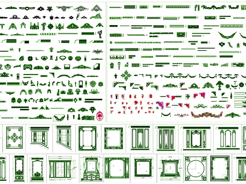  欧式花纹 花纹 雕花 花纹 雕花素材cad图库 