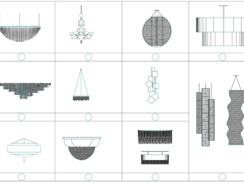  灯具cad图库 