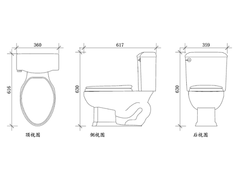  长型马桶 加长型马桶 大型马桶 加长座便器 长款马桶cad大样图 