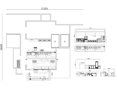  商用厨房布局 商业厨房设计cad大样图 