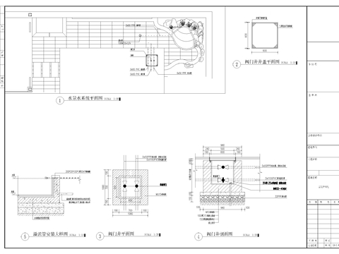  庭院亭子 水景假山 景墙cad大样图 