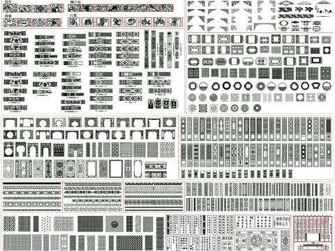  中式元素 传统雕花CAD图库 