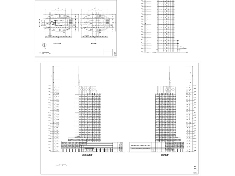  雙子座大廈CAD立面圖 