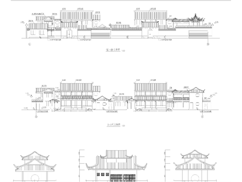  亭榭建筑 CAD立面圖 