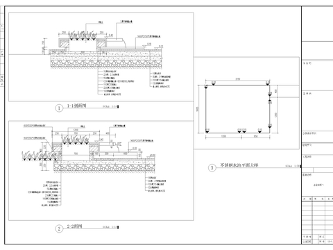  庭院水景CAD节点大样图 