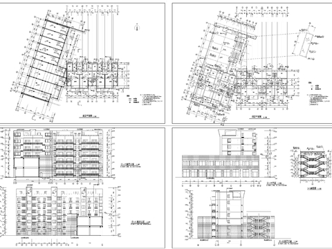  小區(qū)建筑CAD平立面圖 