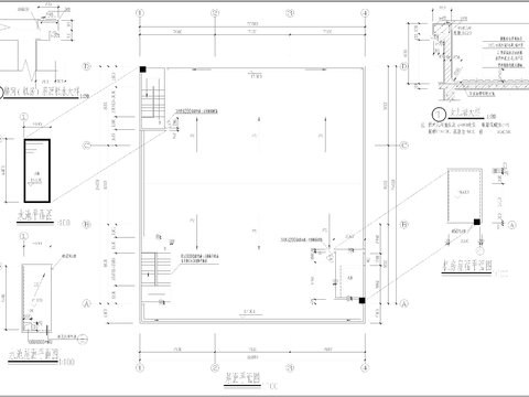  带天车多层厂房建筑CAD节点大样图 