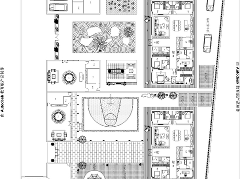  3600平米建筑CAD平面图 